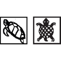 Metal Clay Design Block, Square, Southwestern Turtle Symbols||STM-314.74